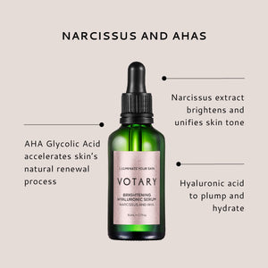 Brightening Hyaluronic Serum, Narcissus and AHAs - 50ml